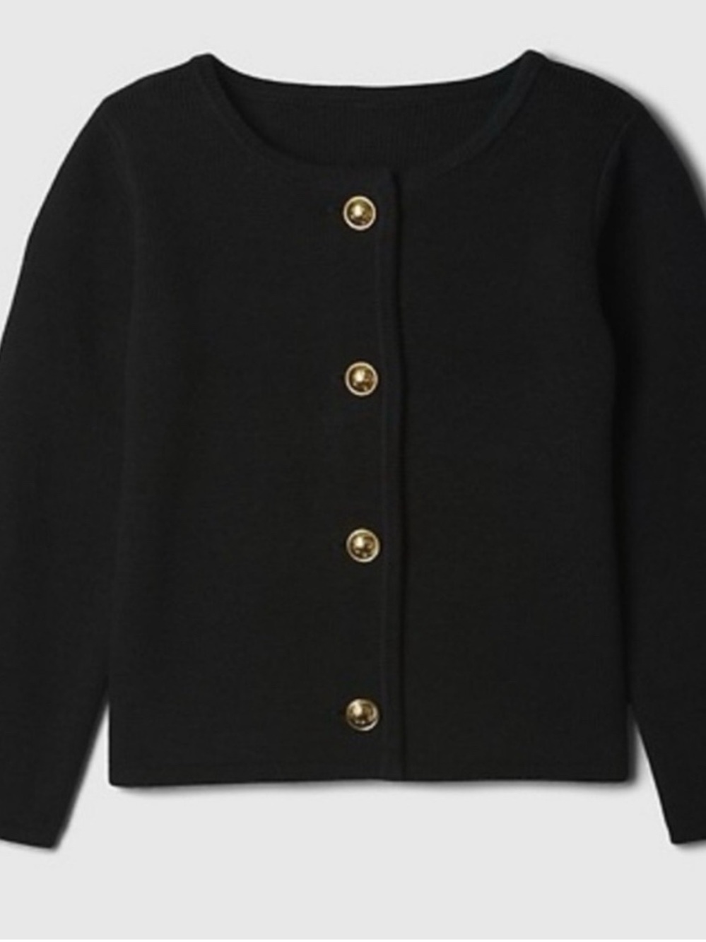 GAP Black Knit Cardigan with Gold Buttons